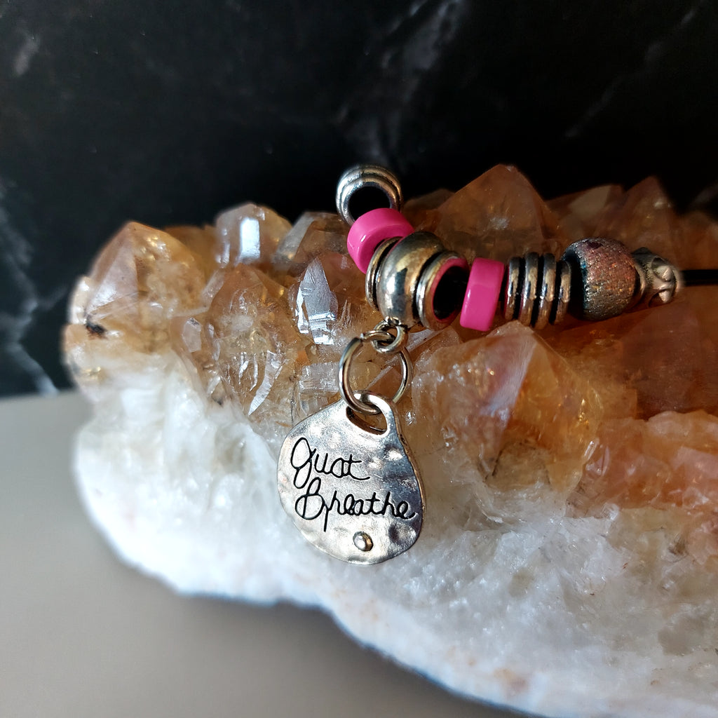 Just Breath Necklace with Pink And Silver Accents